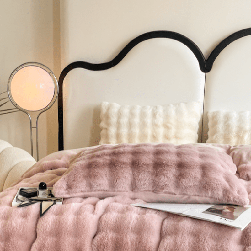 {2pcs} Bubble Imitation Rabbit Plush Pillowcases