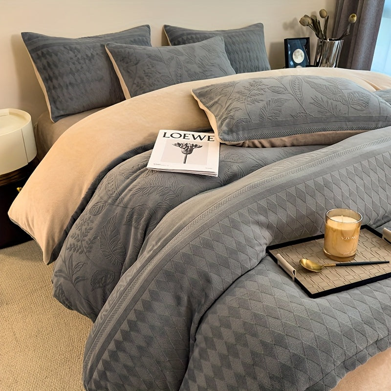 {3/4pc} Floral Milk Velvet Four-Piece Set