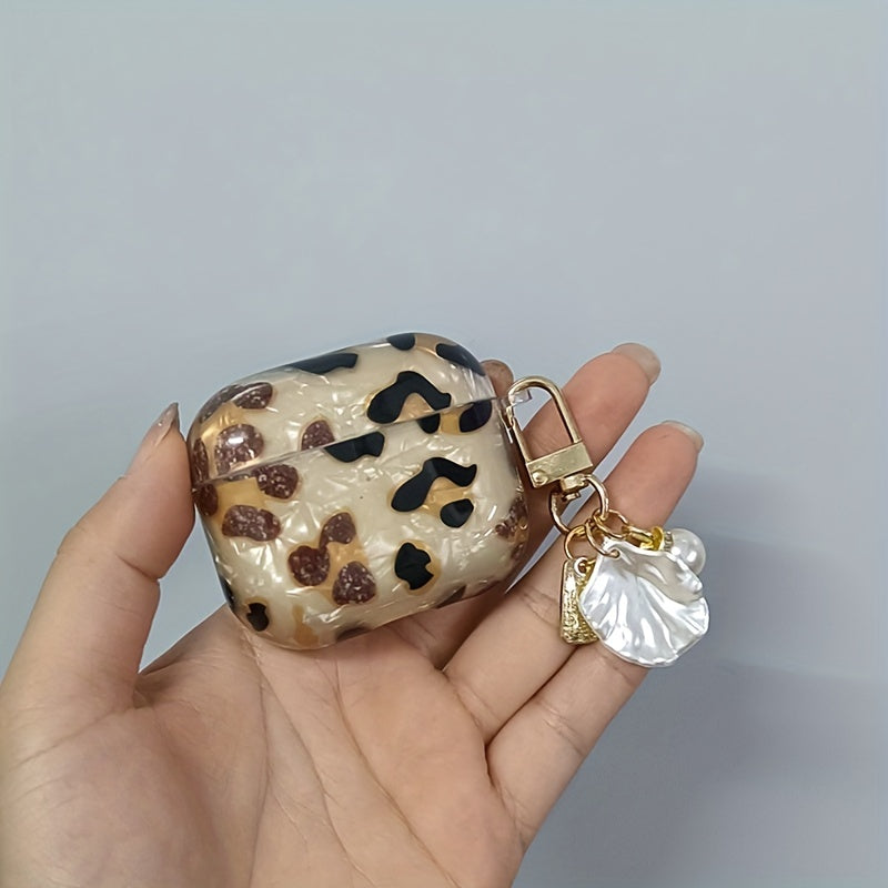 Leopard Print Earphone Sleeve with Hanging Chain - Perfect for Airpod1/2!