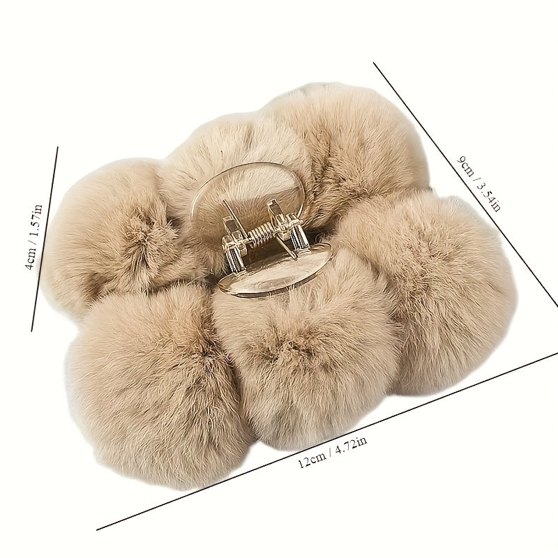 Set of Two Oversized Plush Hair Clips with Rabbit Ears