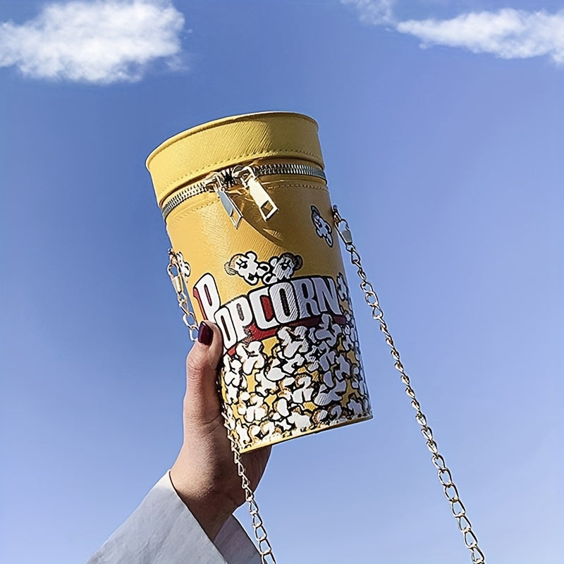 Popcorn-Themed Chain Shoulder Bag
