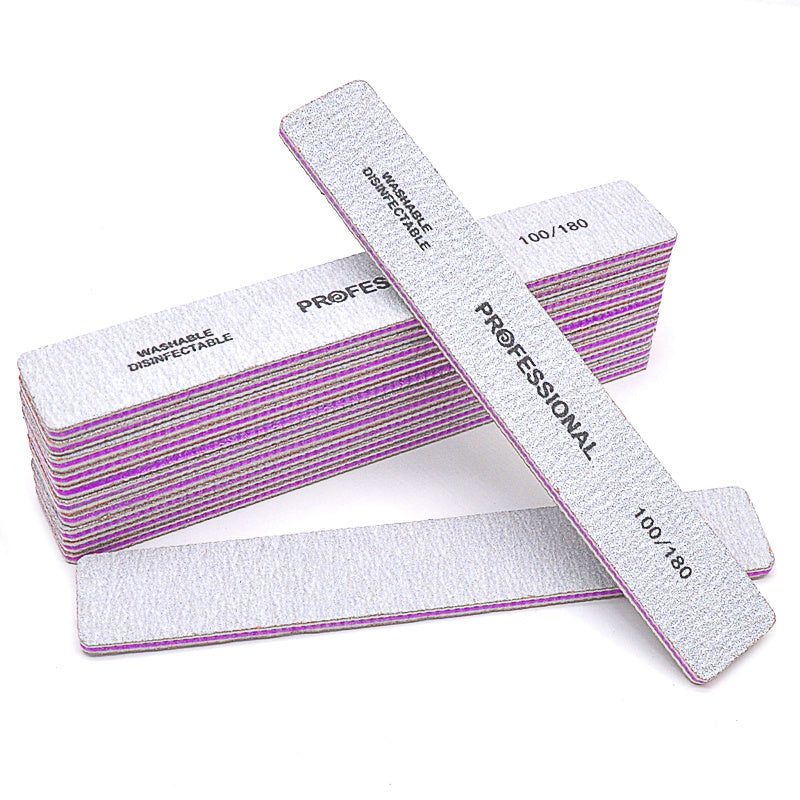 {5 Pcs/Pack} Square Nail File 80 100 180 Grit Poishing Files