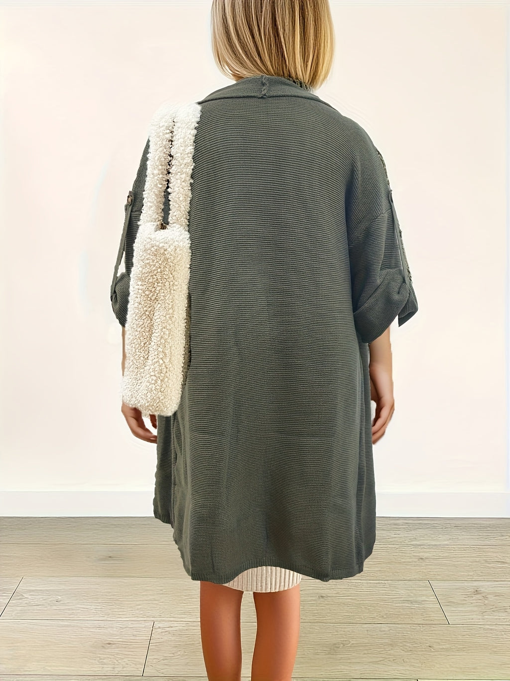 Cardigan Solid Color Long Sleeve Sweater