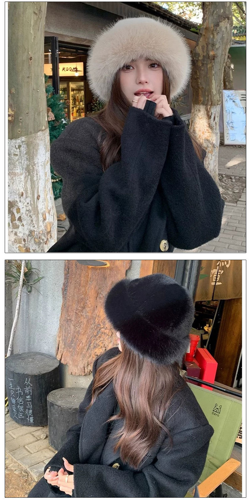 Women'S Plush Faux Fur Bucket Hat - Lightweight Winter Warmth, Non-Stretch Fit, Hand Washable, Valentine'S Day Gift, Holiday & Everyday Fashion Accessory, Cute Hat, Seasonal Fashion, Elegant Design, Soft Texture, Stylish Head