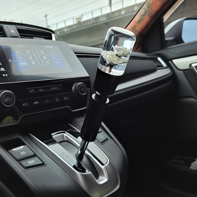 Unique Rose-Shaped 4" Resin Crystal Gear Shift Knob