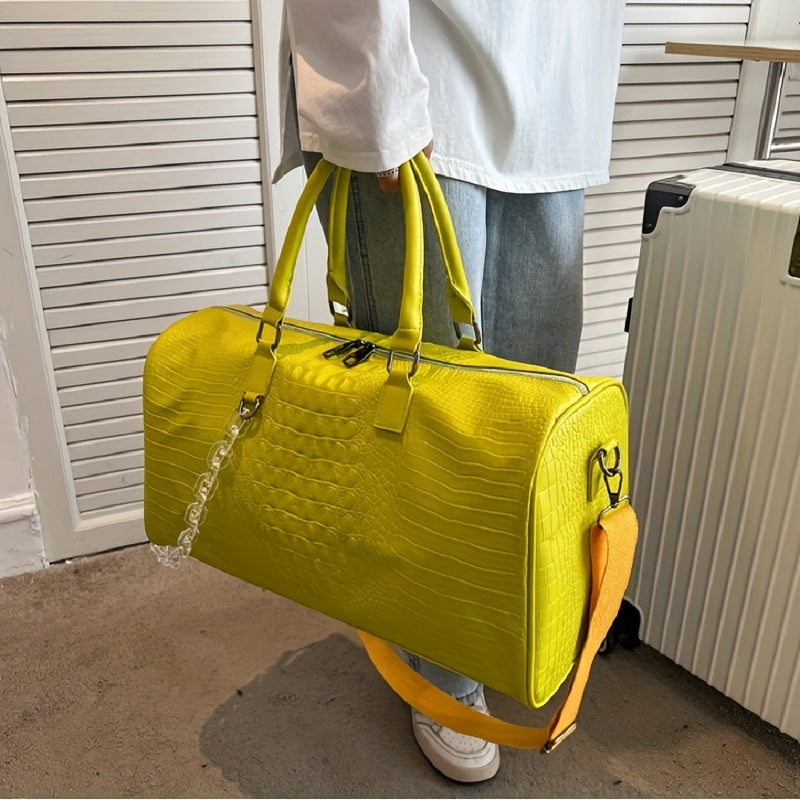 Large Capacity Crocodile Embossed Sports Bag