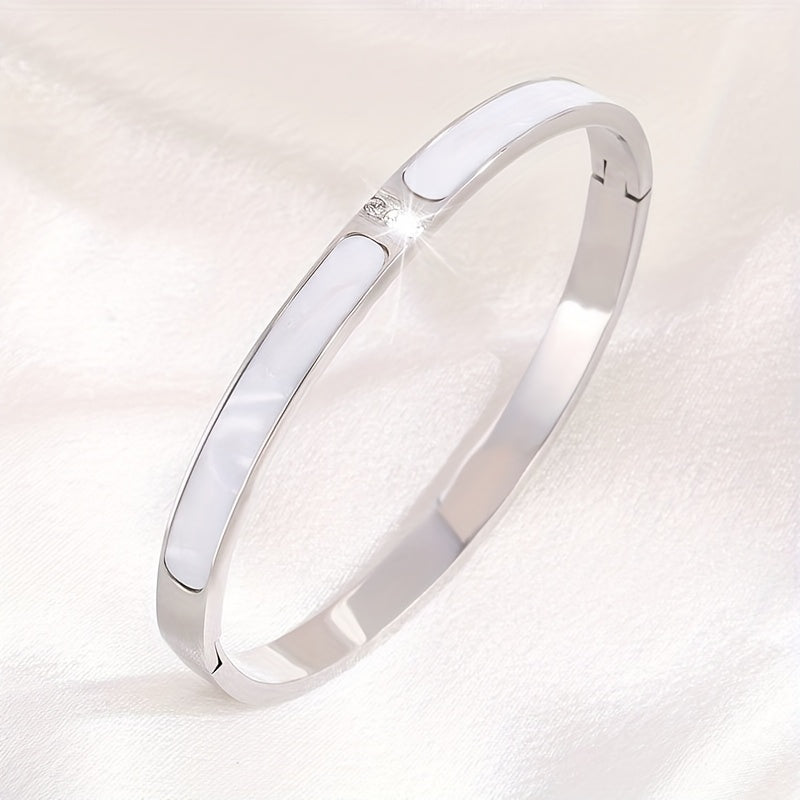 {5pcs} Elegant Stainless Steel Bracelet Set with Cubic Zirconia