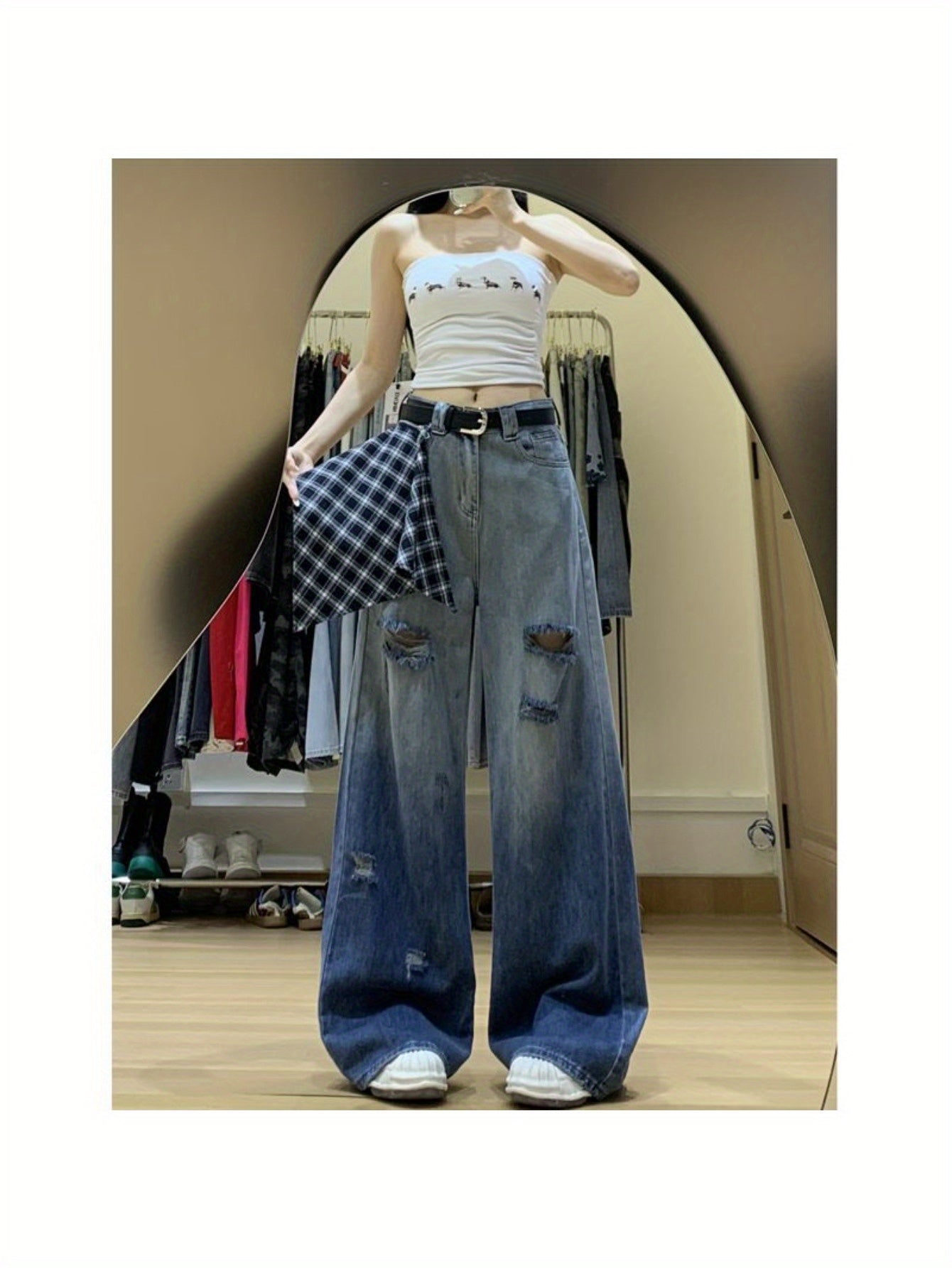 High-Waisted Wide-Leg Jeans