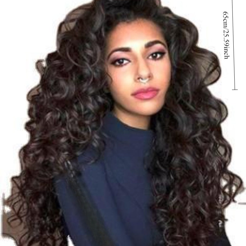 Elegant Black Curly Lace Front Wig