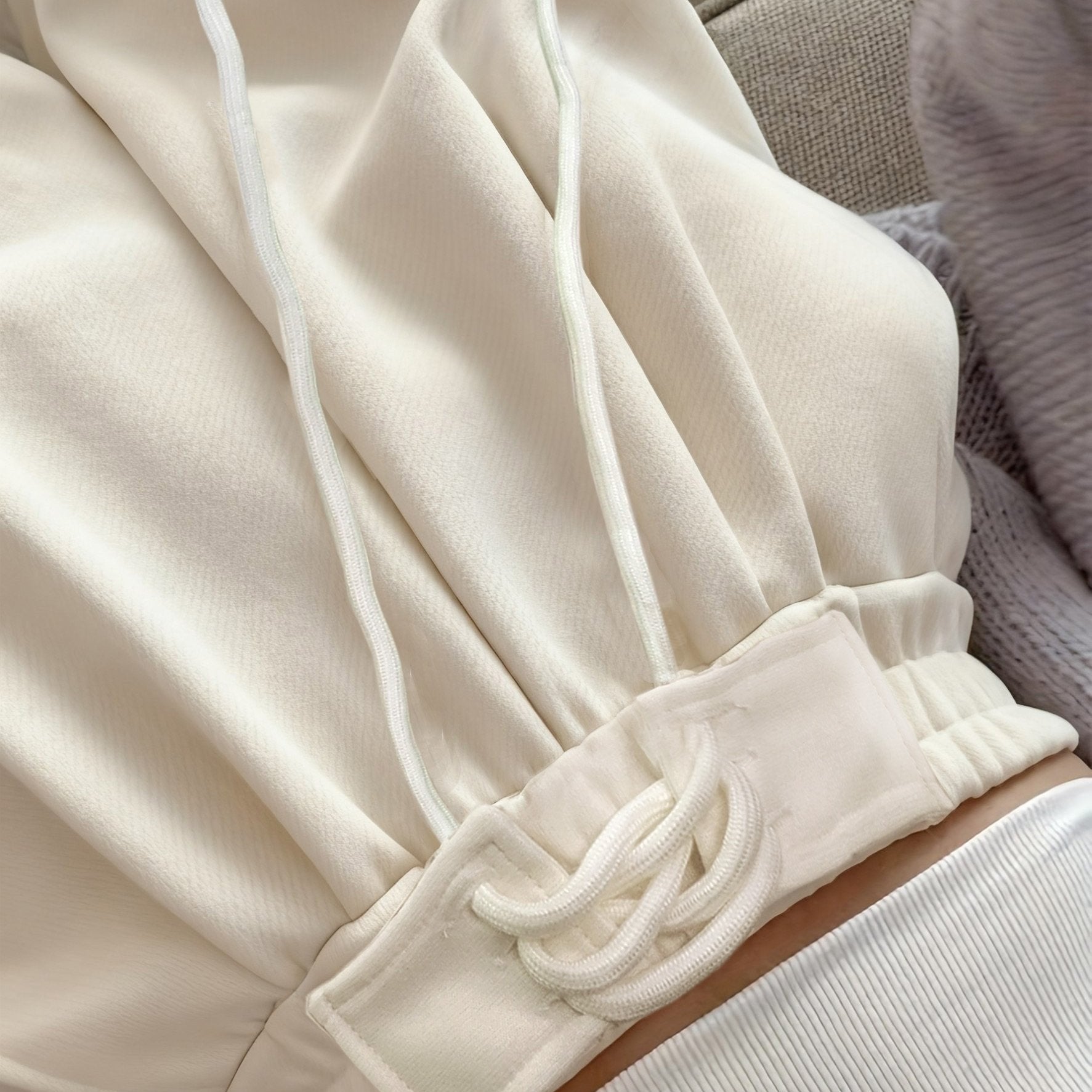 High-Waisted Drawstring Straight-Leg Pants