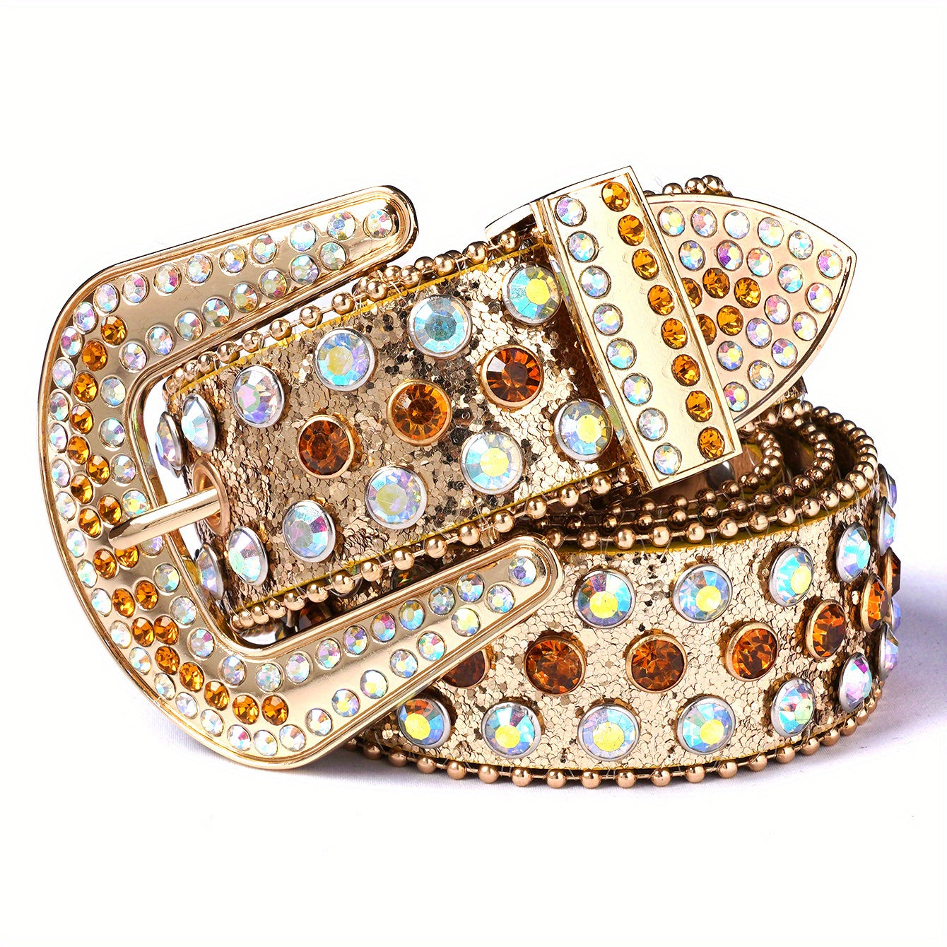 Punk Style Rhinestone Decor Belt