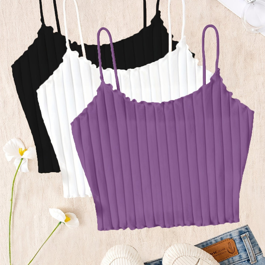 Womens Summer Clothing Bras for Women - Set of Three Spaghetti Strap Slingback - Elegant Viscose Smooth Fabric