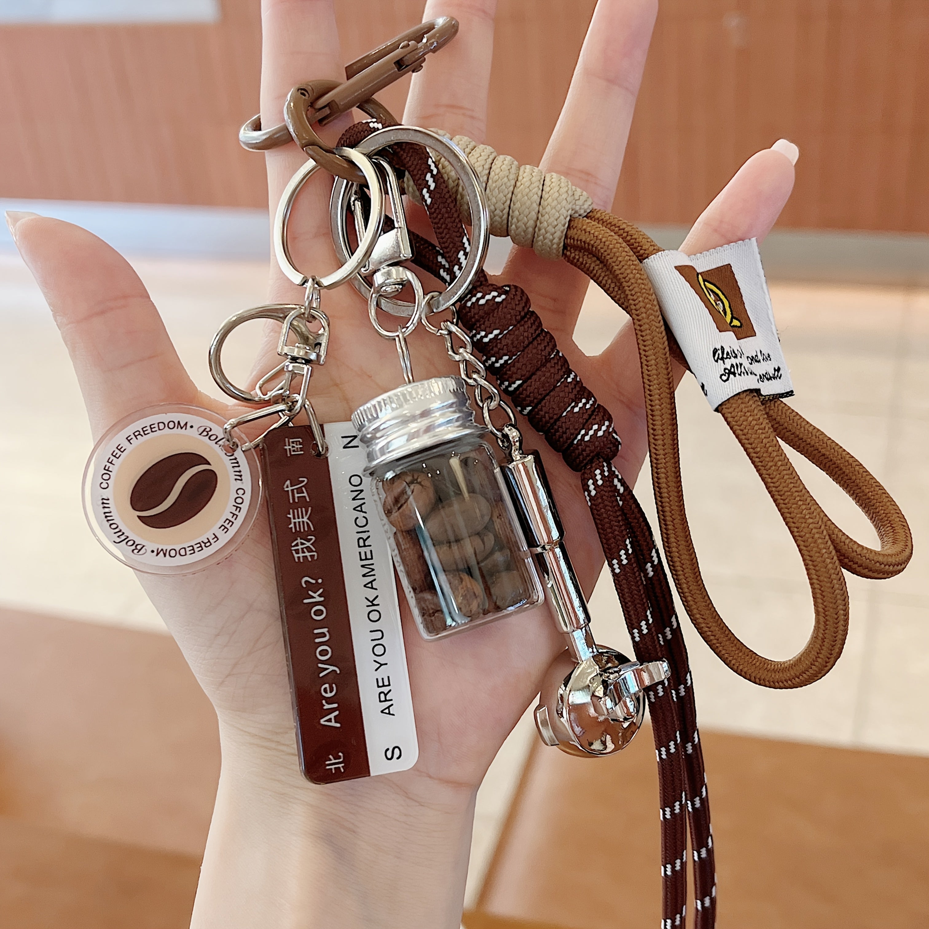 Multicolor Two-Tone Bag Charms Keychain