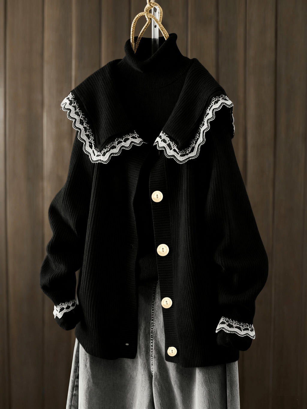 Contrast Lace Sweater