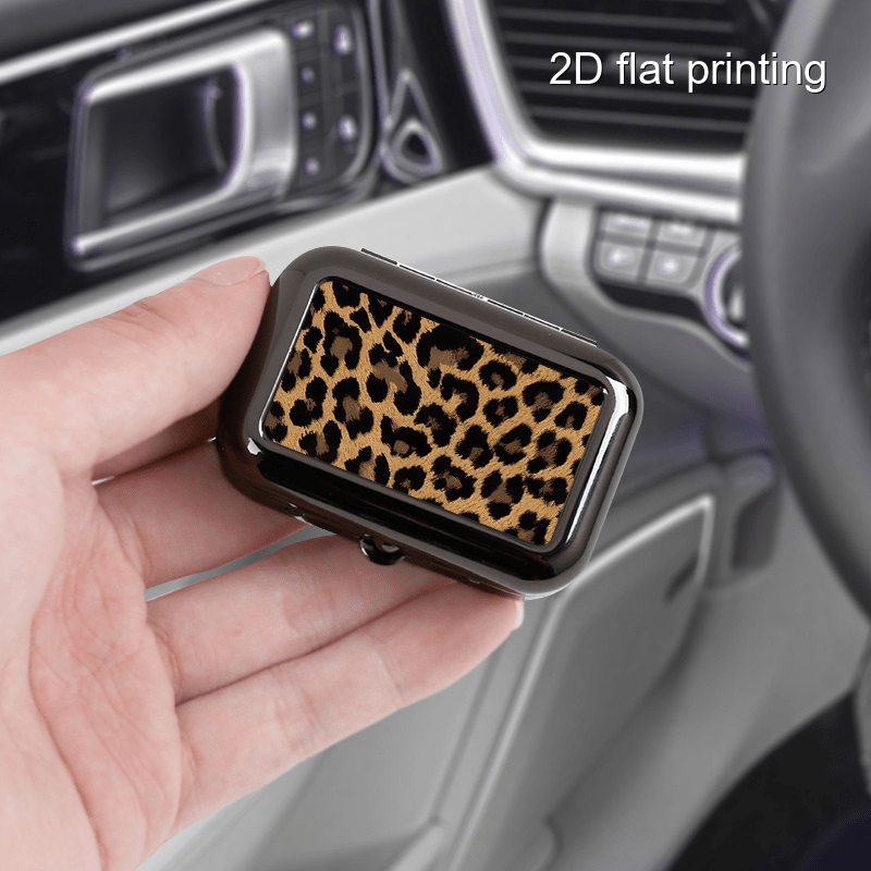 {1pc} Leopard Print Portable Metal Ashtray