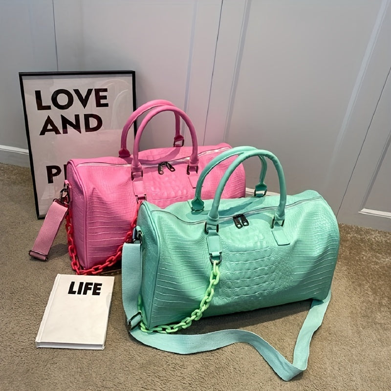 Large Capacity Crocodile Embossed Sports Bag