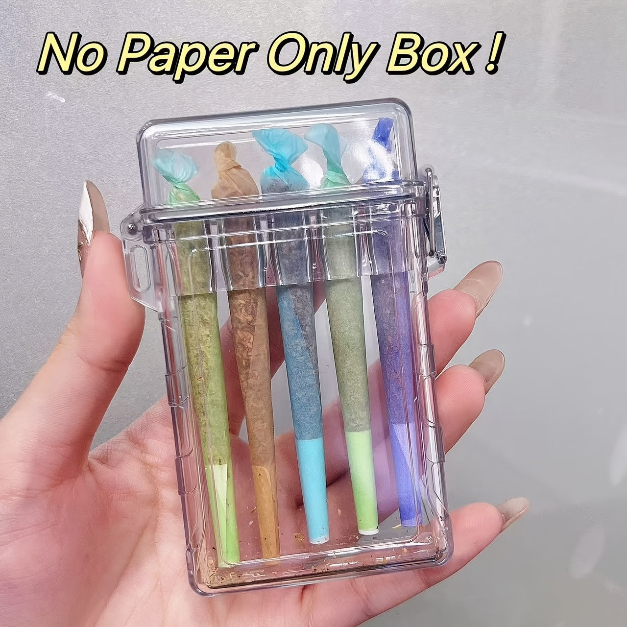 Transparent Acrylic Cigarette Case with Integrated Flip-Top Lid