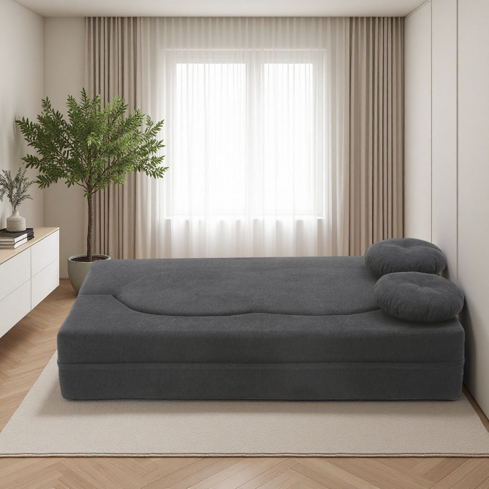 2-in-1 Convertible Folding Sofa Bed with Mattress