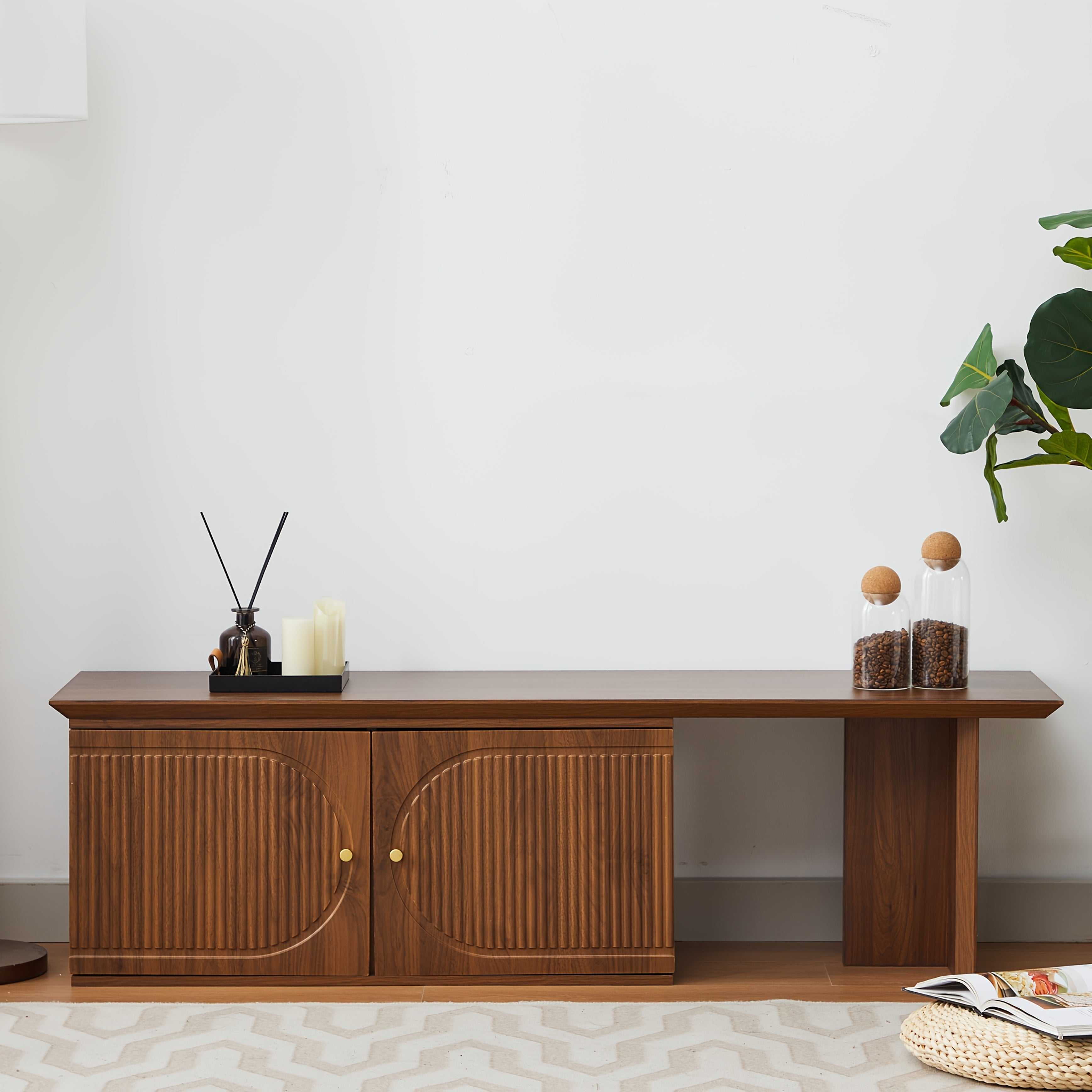 Extra Long TV Stand with Locking Mechanism