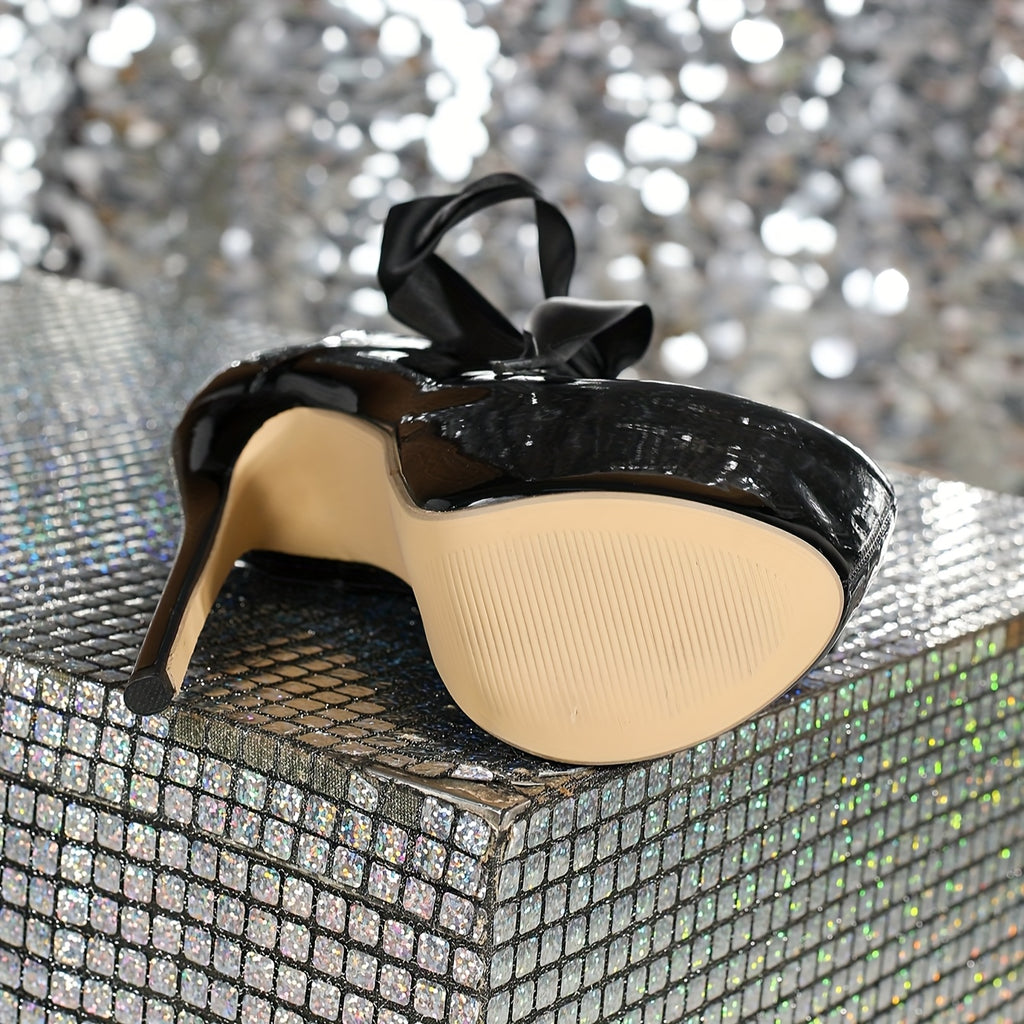 High Heel Platform Boots with Lace-Up Design