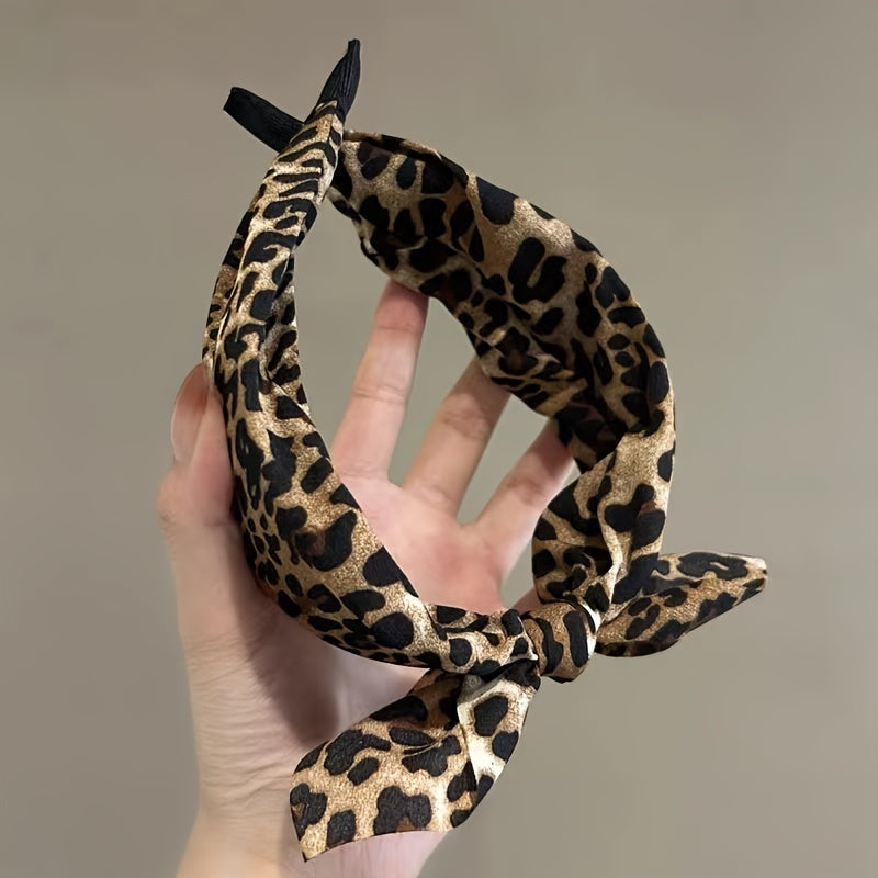 Chic Leopard Print Bunny Ear Headband