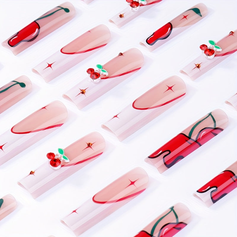 Cherry Fake Nails