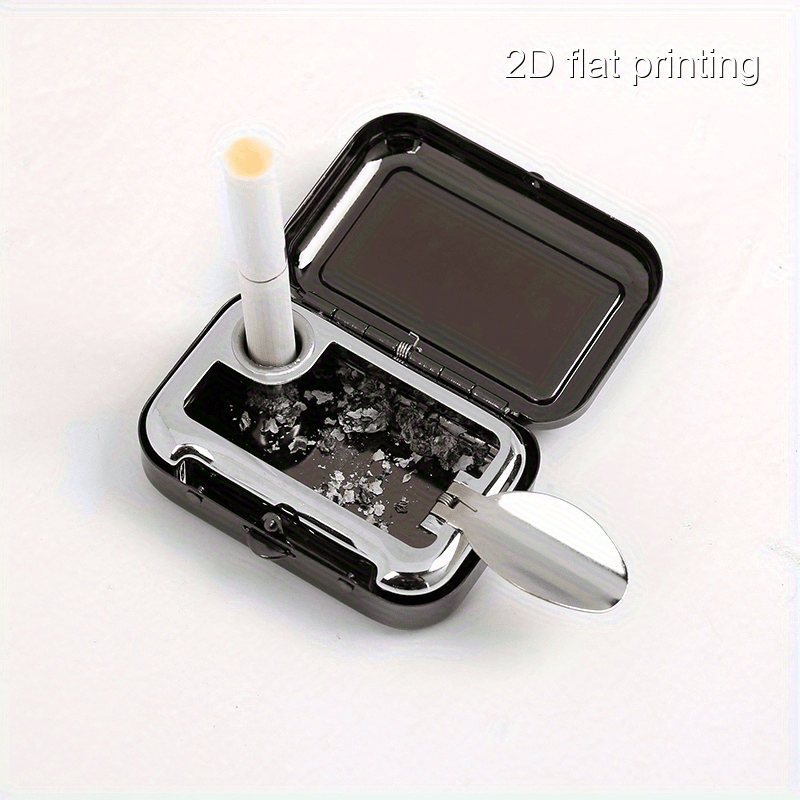 {1pc} Leopard Print Portable Metal Ashtray