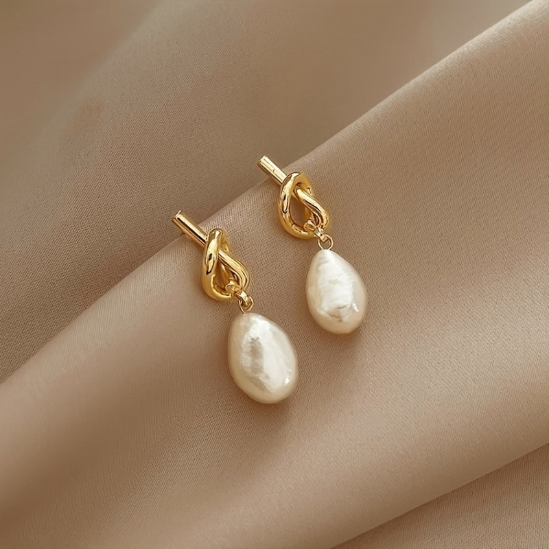 Knotting Freshwater Pearl Earrings