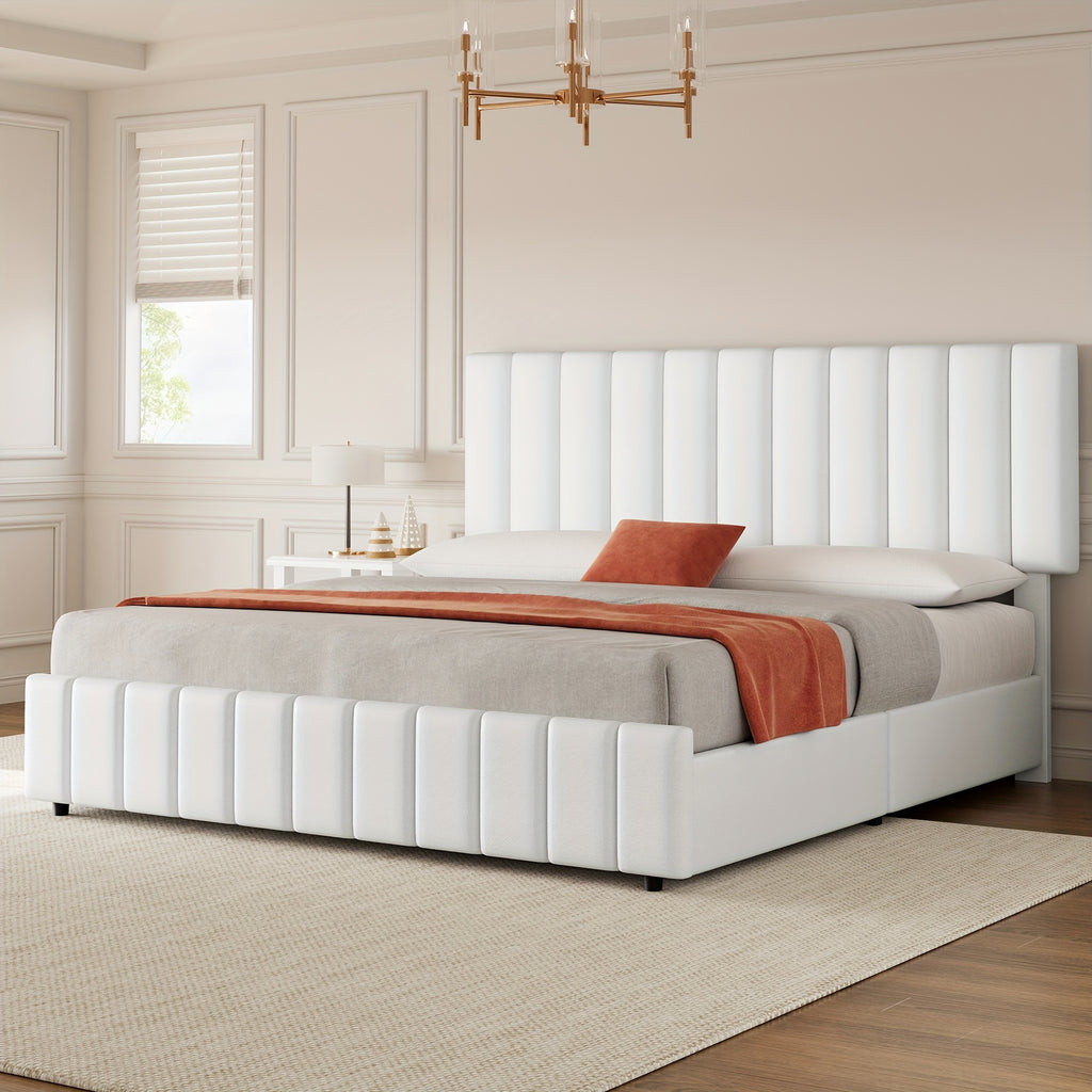 Queen Bed Frame with Storage Drawers