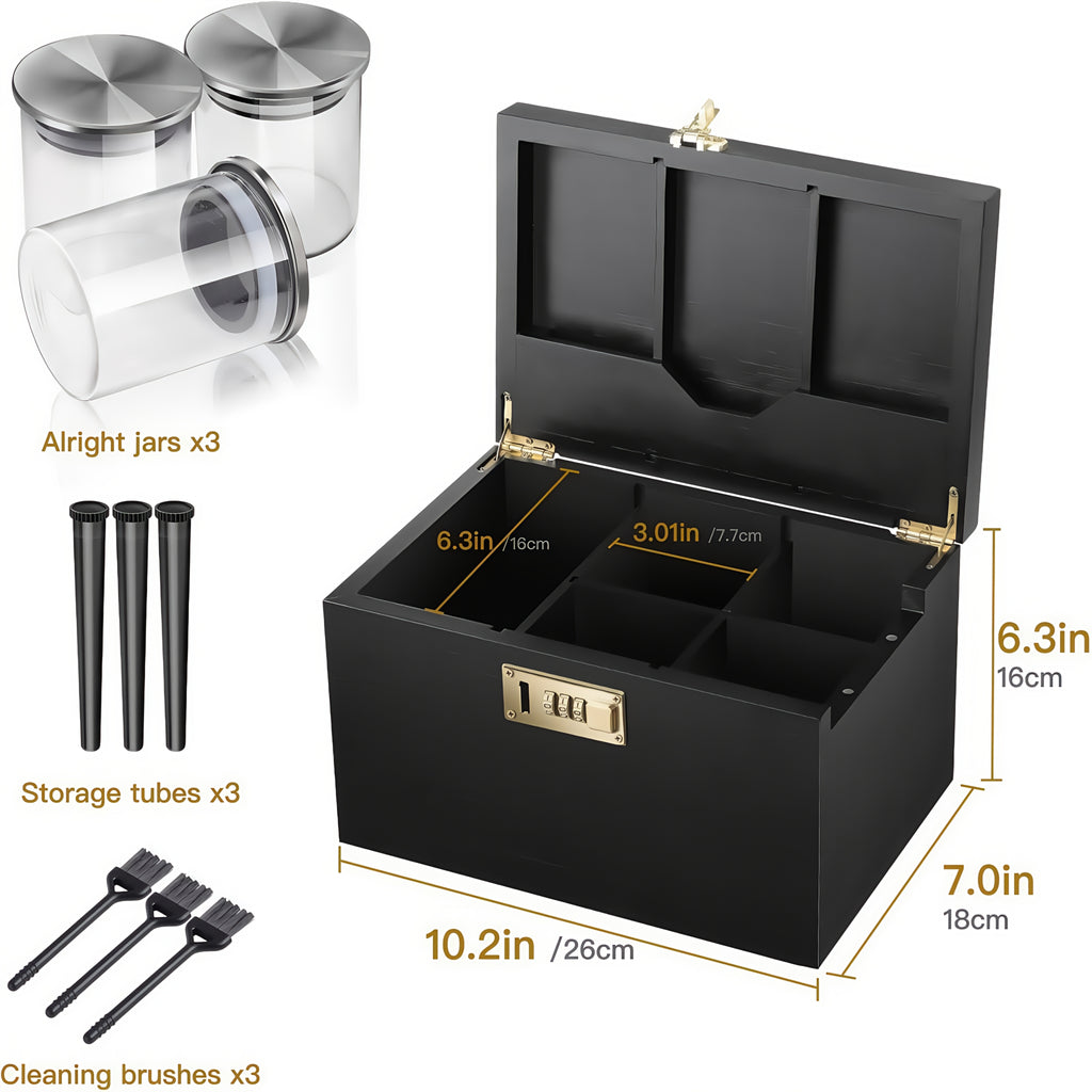 Large Bamboo Storage Box with Combination Lock