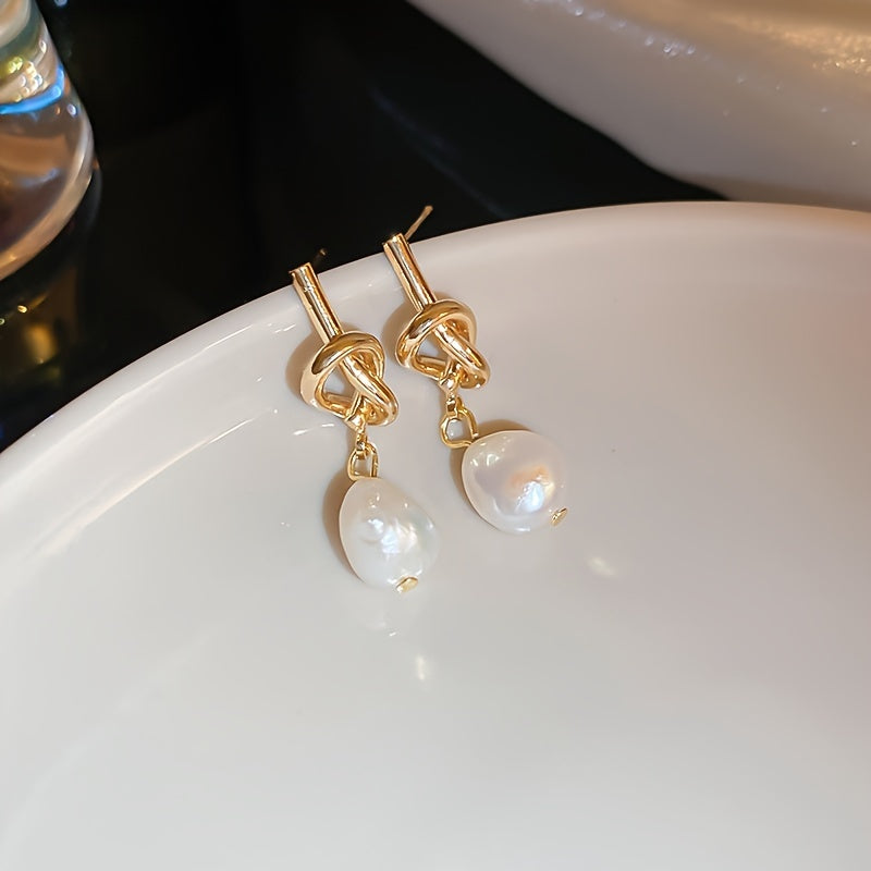 Knotting Freshwater Pearl Earrings