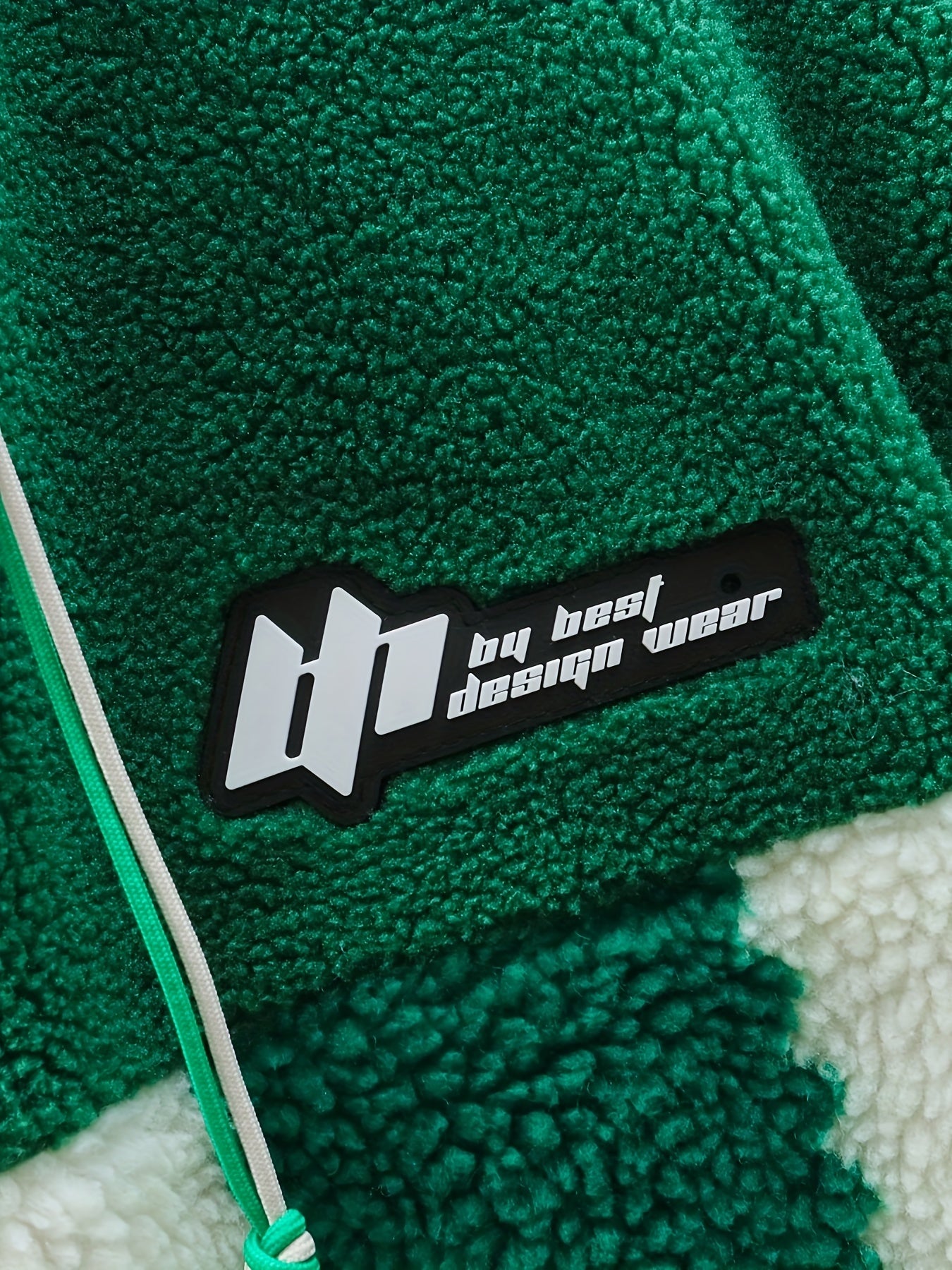 Blue & White Plush Checkered Winter Coat