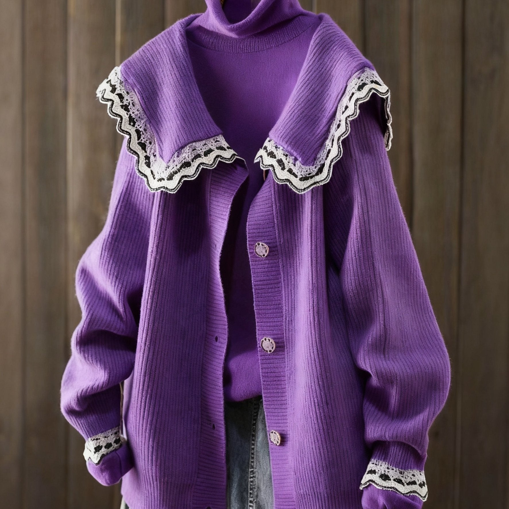 Contrast Lace Sweater