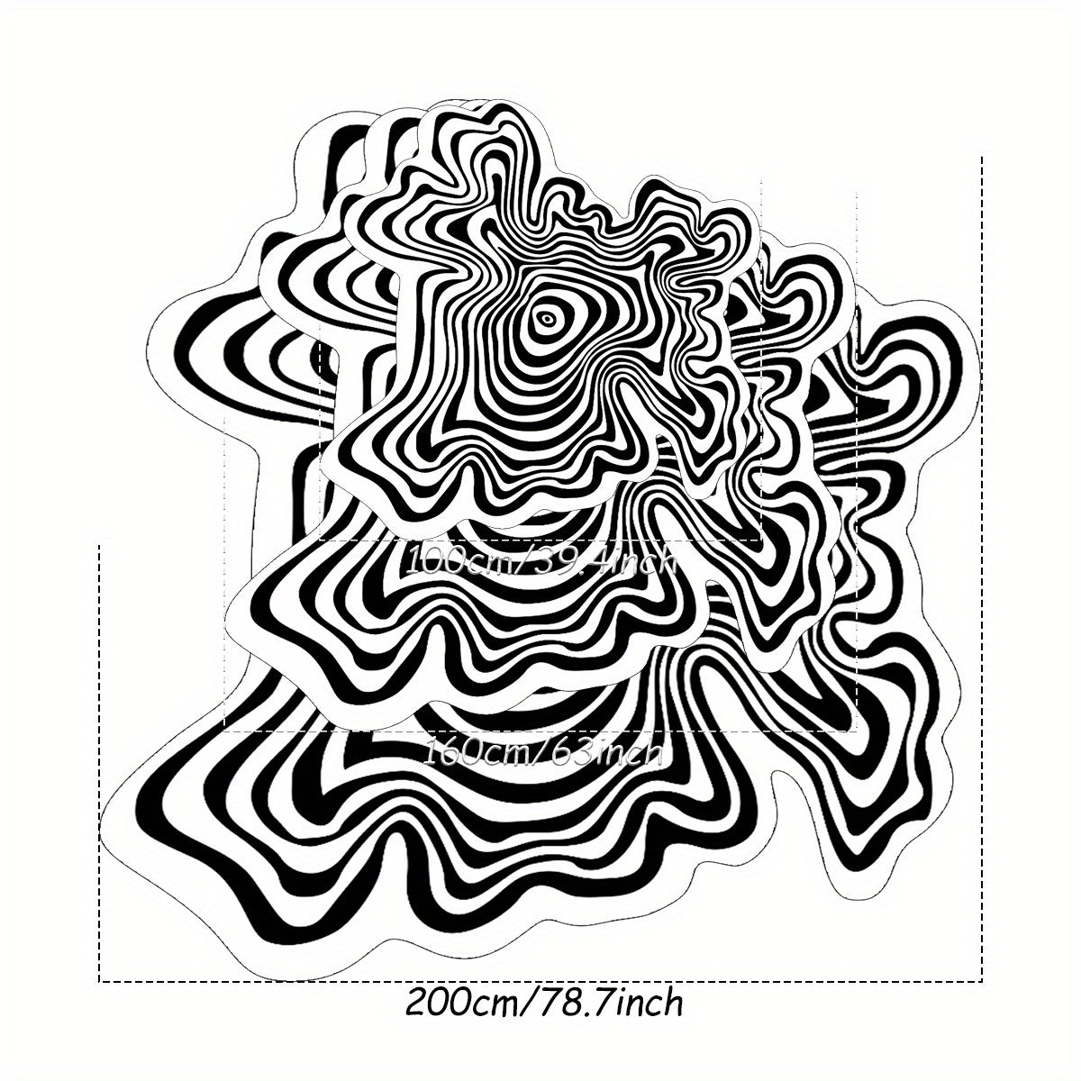 Abstract Black and White Striped Area Mat