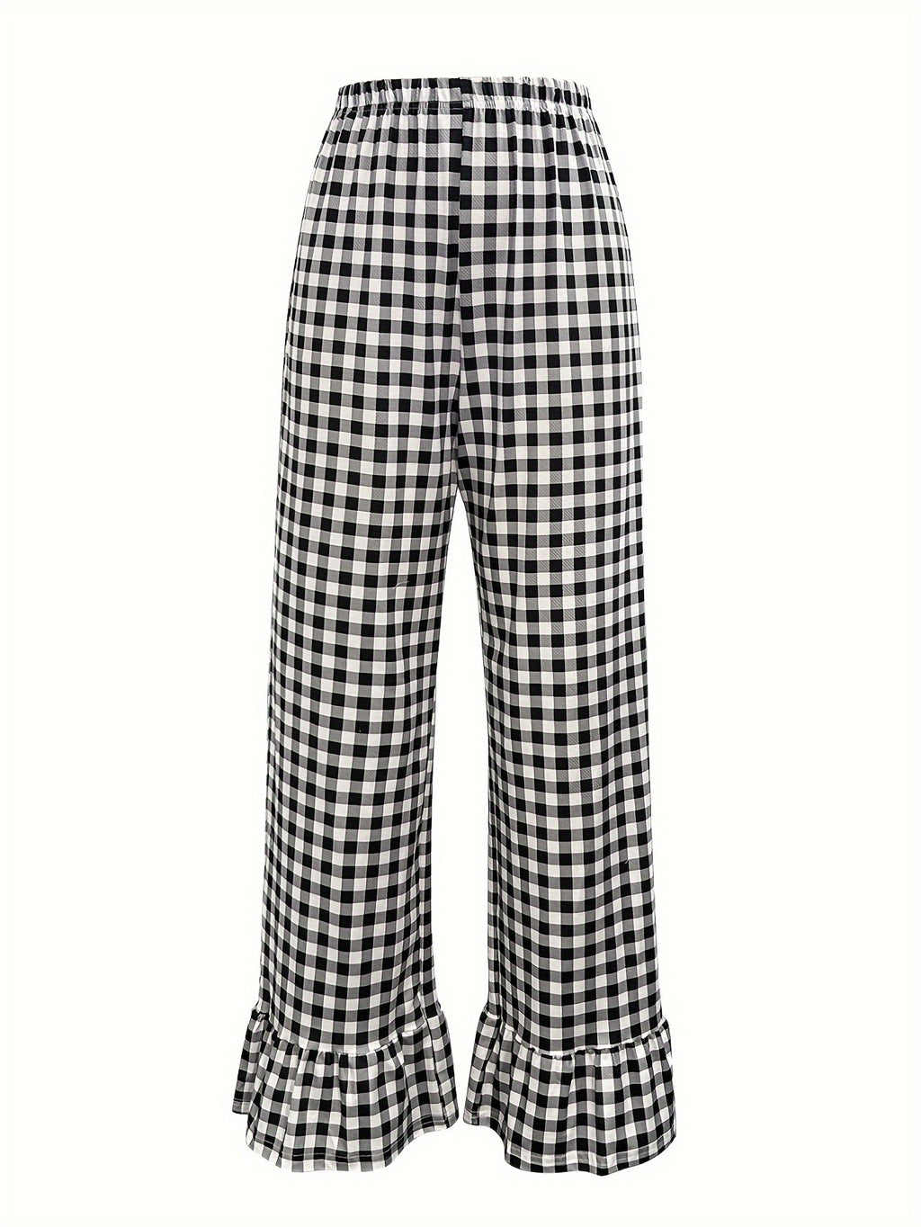 Wide-Leg French Pants with Elastic Waist