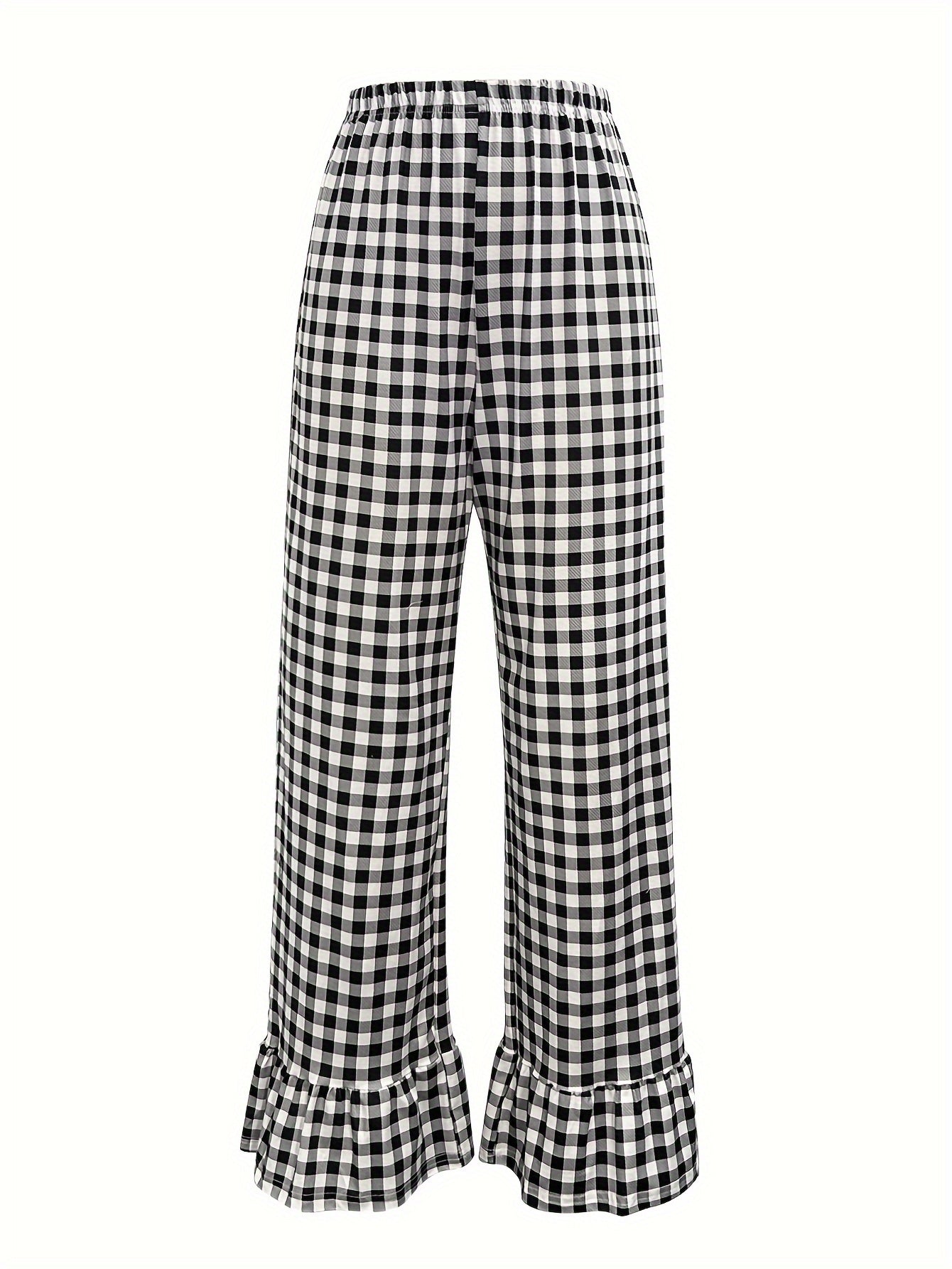 Wide-Leg French Pants with Elastic Waist
