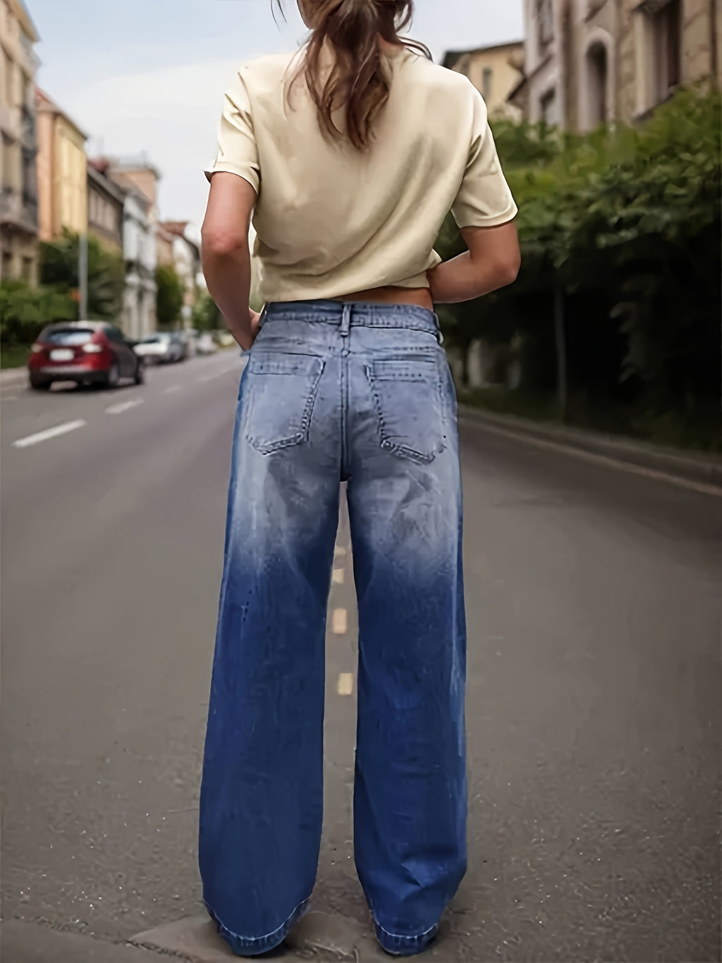 Mid-Rise Straight Leg Jeans