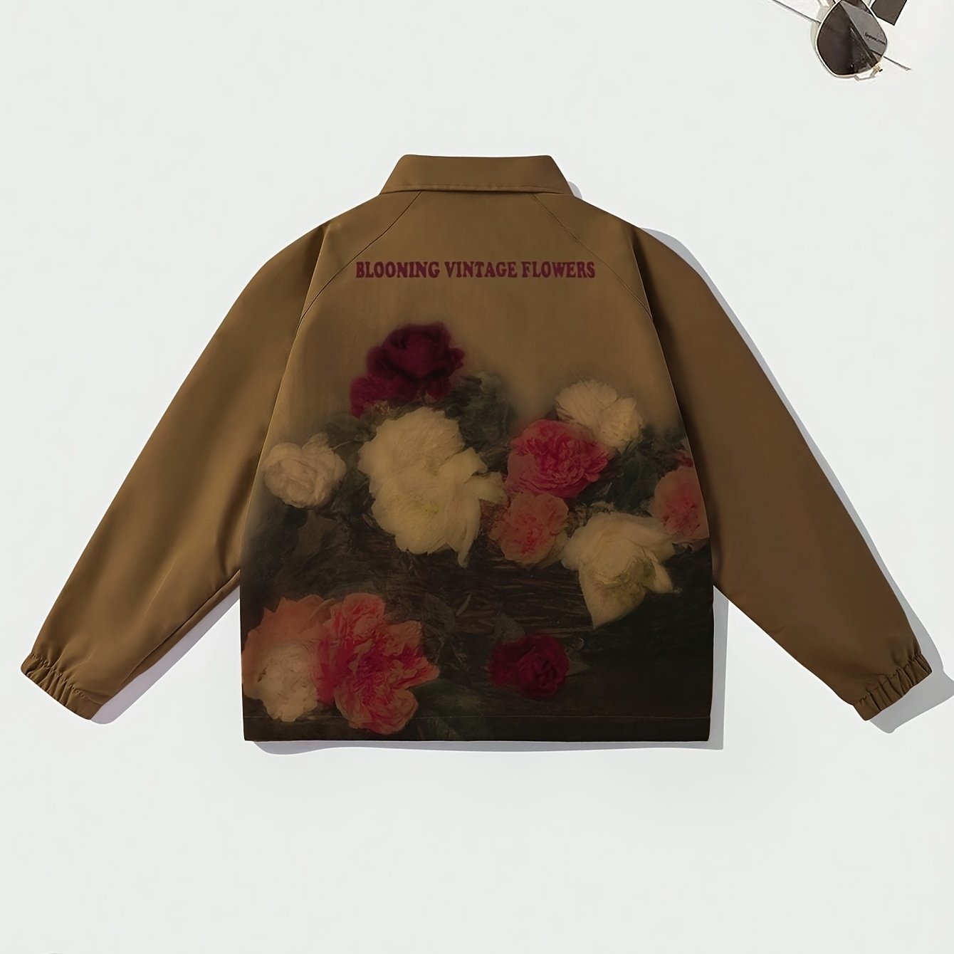 Zip-Up Rose Print Jacket