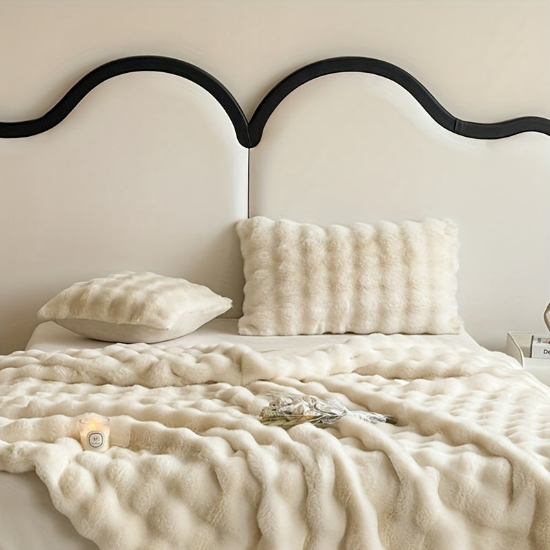 {2pcs} Bubble Imitation Rabbit Plush Pillowcases