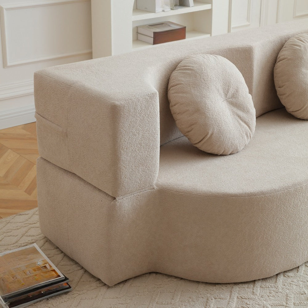 2-in-1 Convertible Folding Sofa Bed with Mattress