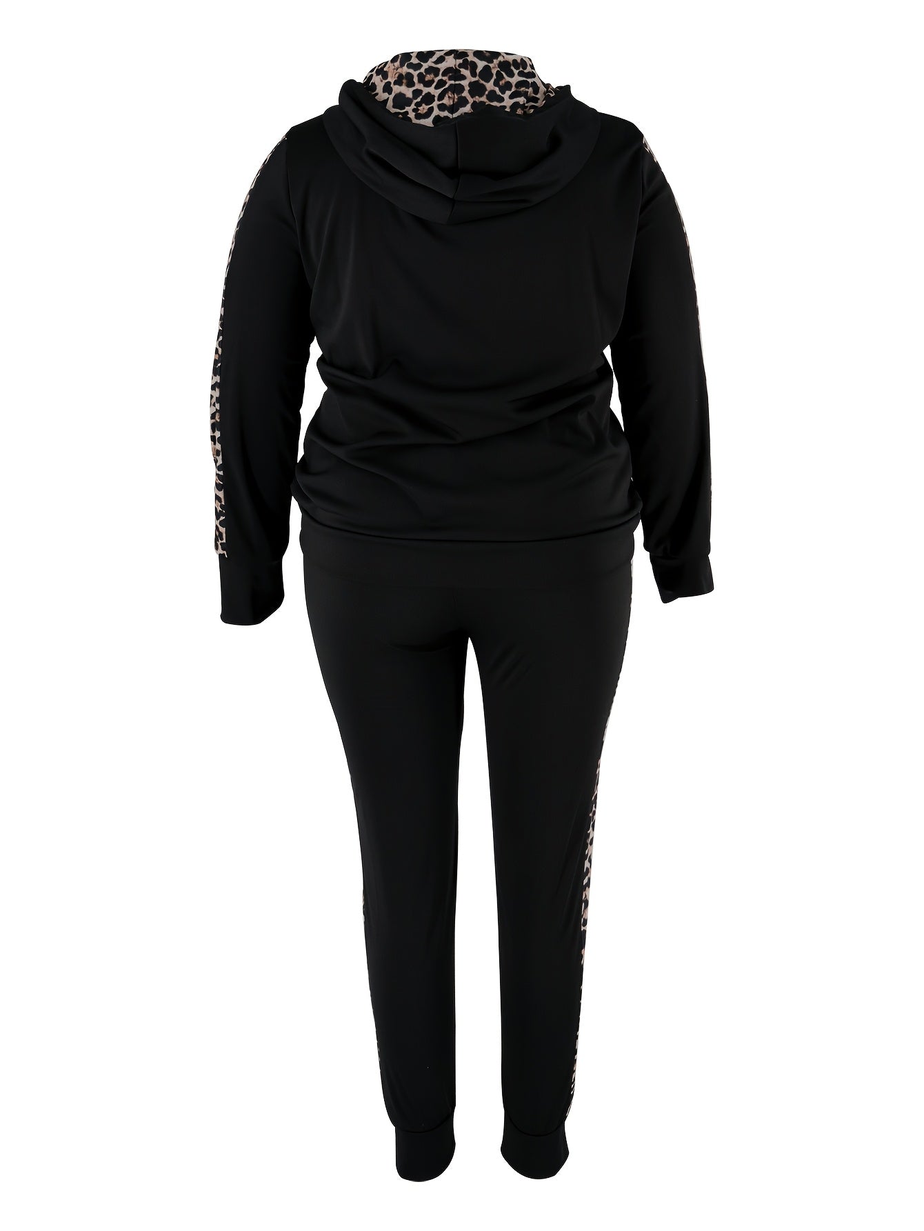 Leopard Print Hooded Sweatshirt & Joggers Set