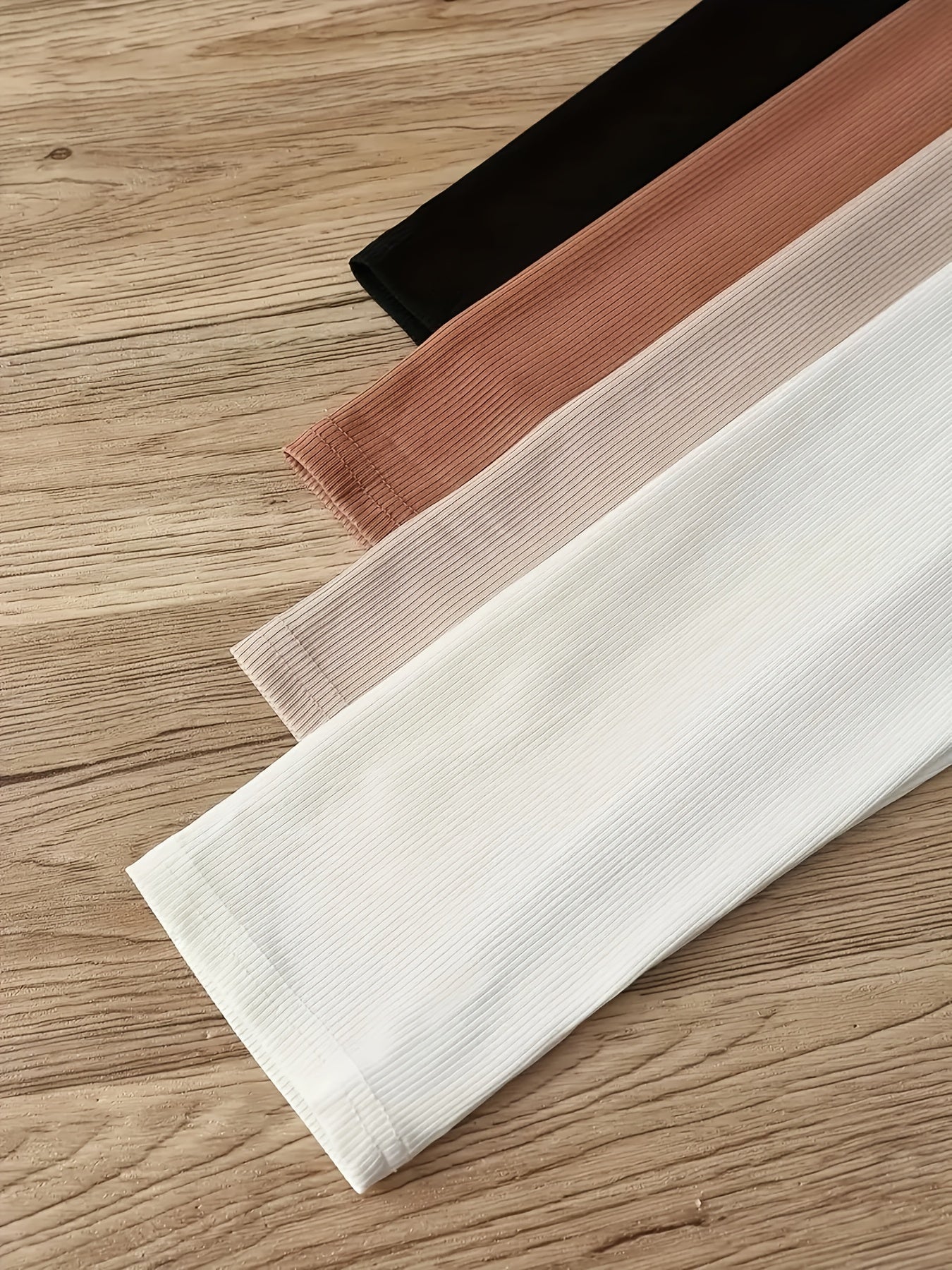 High-Neck Long Sleeve T-Shirt Set {4pcs}