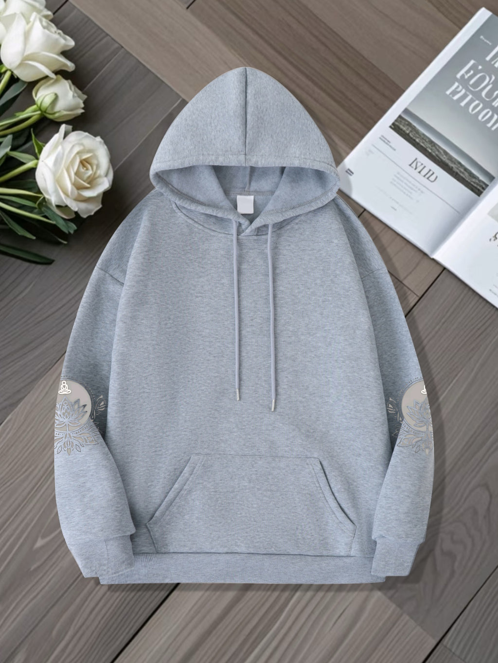 Hoodie with for Lotus Flower Graphic