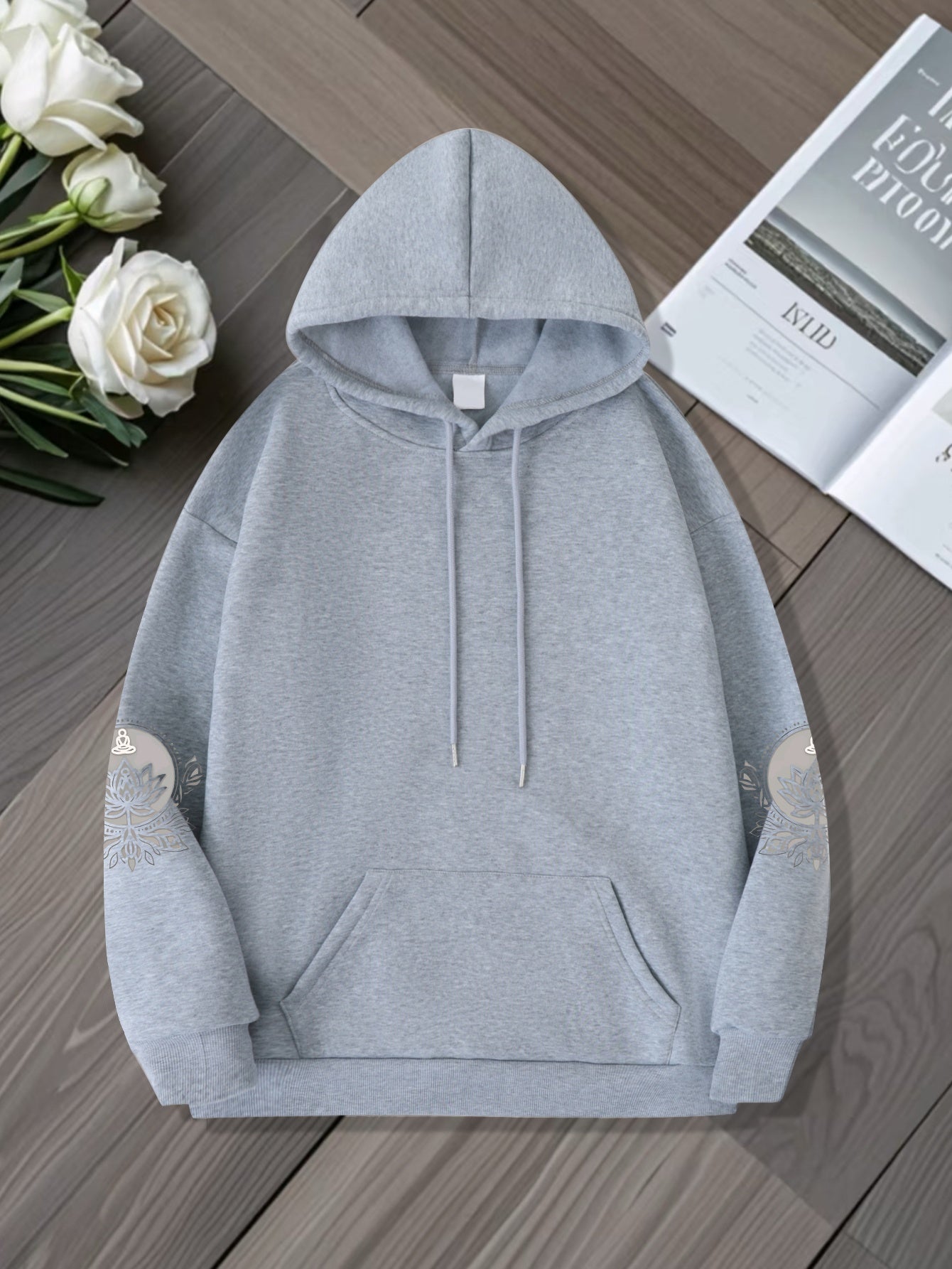 Hoodie with for Lotus Flower Graphic