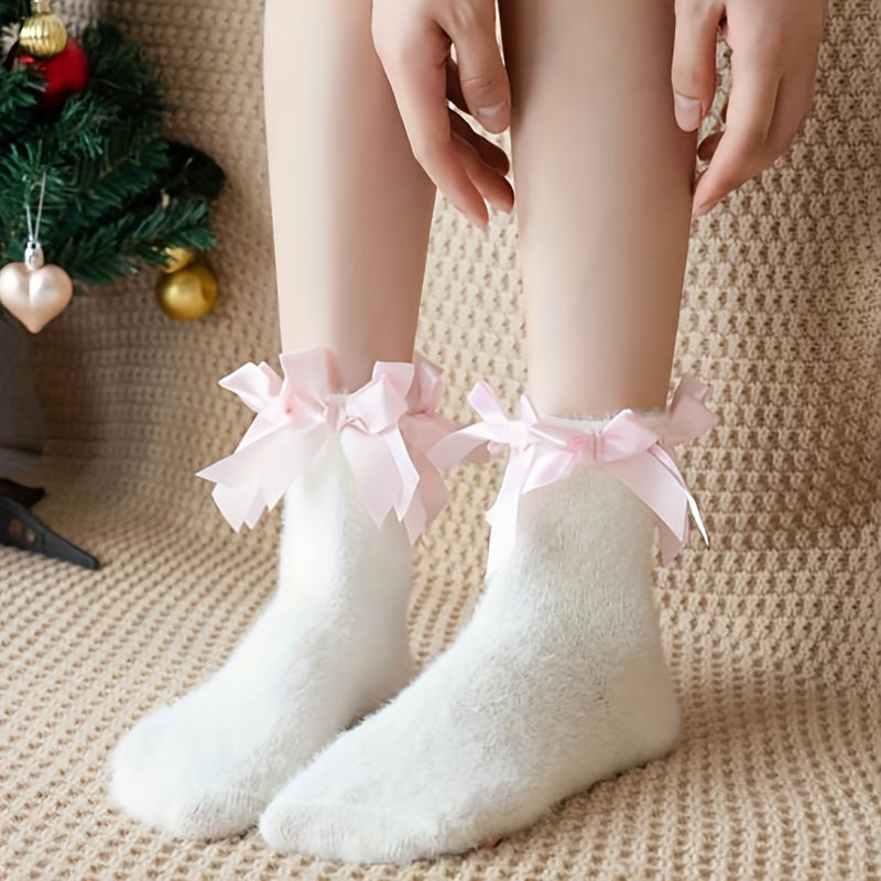 1 Pair Autumn Winter 3D Cat Paw Women'S Socks, Polyamide 100% Fuzzy Knit Fabric, Solid Color, Hand Wash or Professional Dry Clean