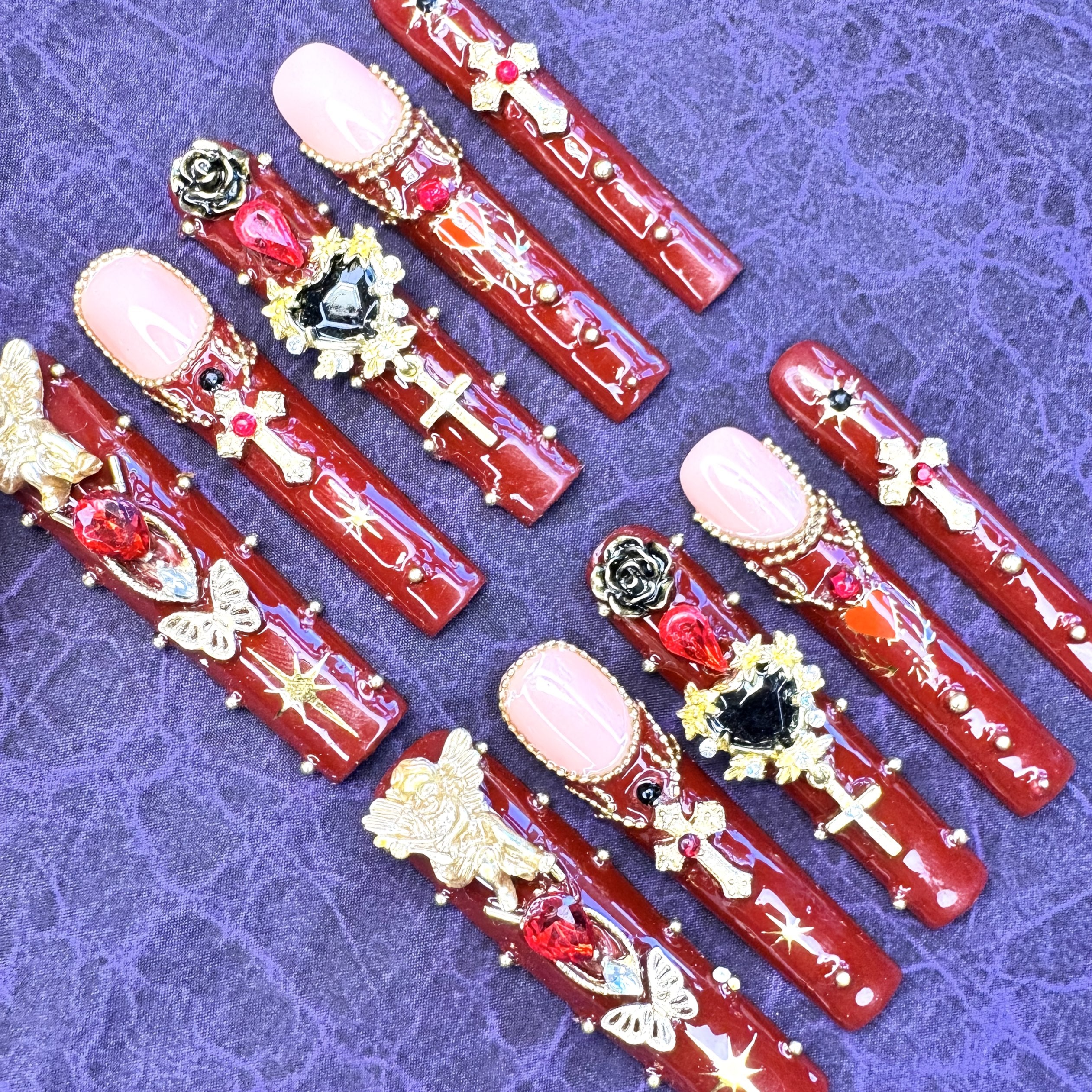 {10pcs} Gothic Press On Nails Set