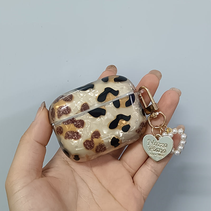 Leopard Print Earphone Sleeve with Hanging Chain - Perfect for Airpod1/2!
