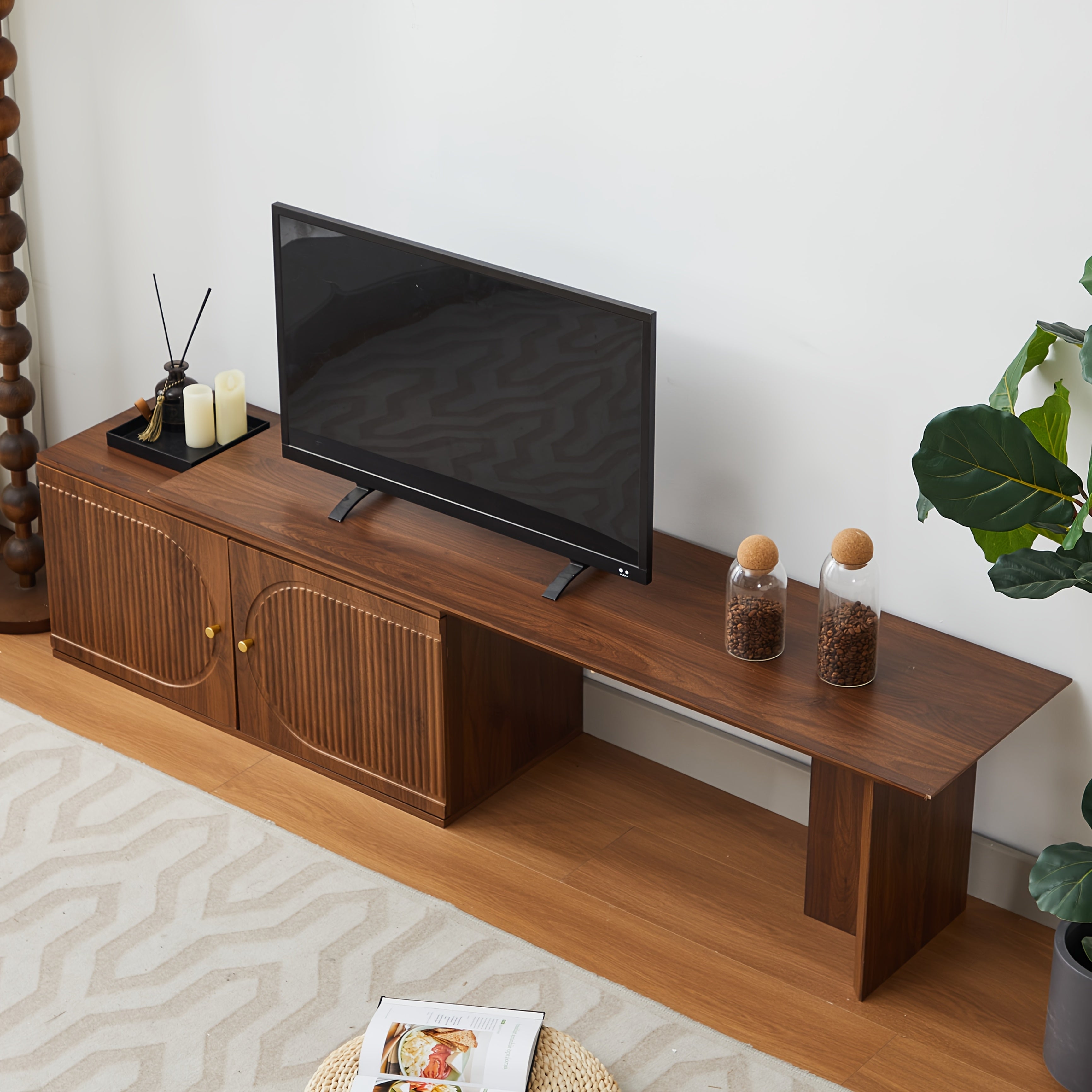 Extra Long TV Stand with Locking Mechanism
