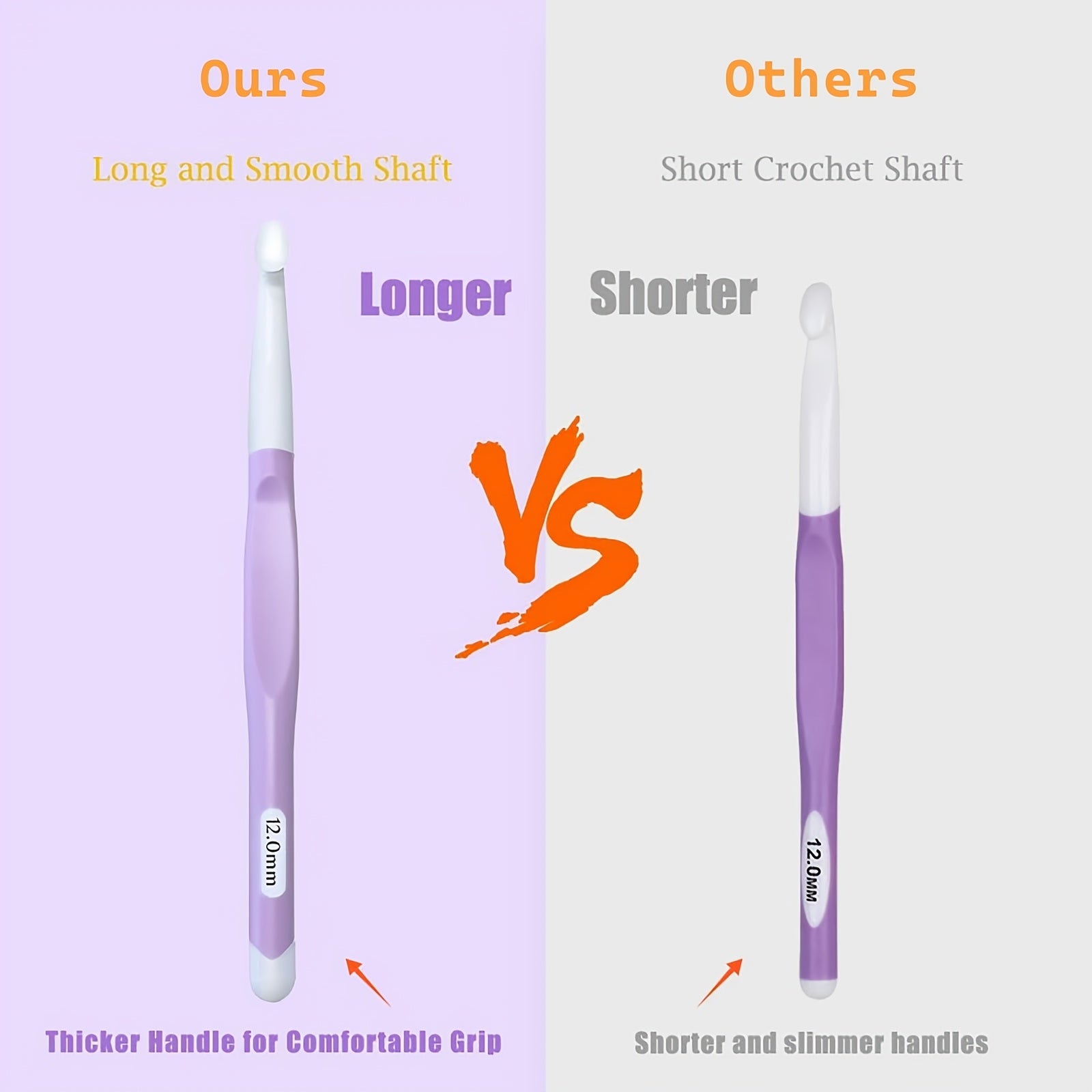 {5pcs} Large Ergonomic Crochet Hooks Set