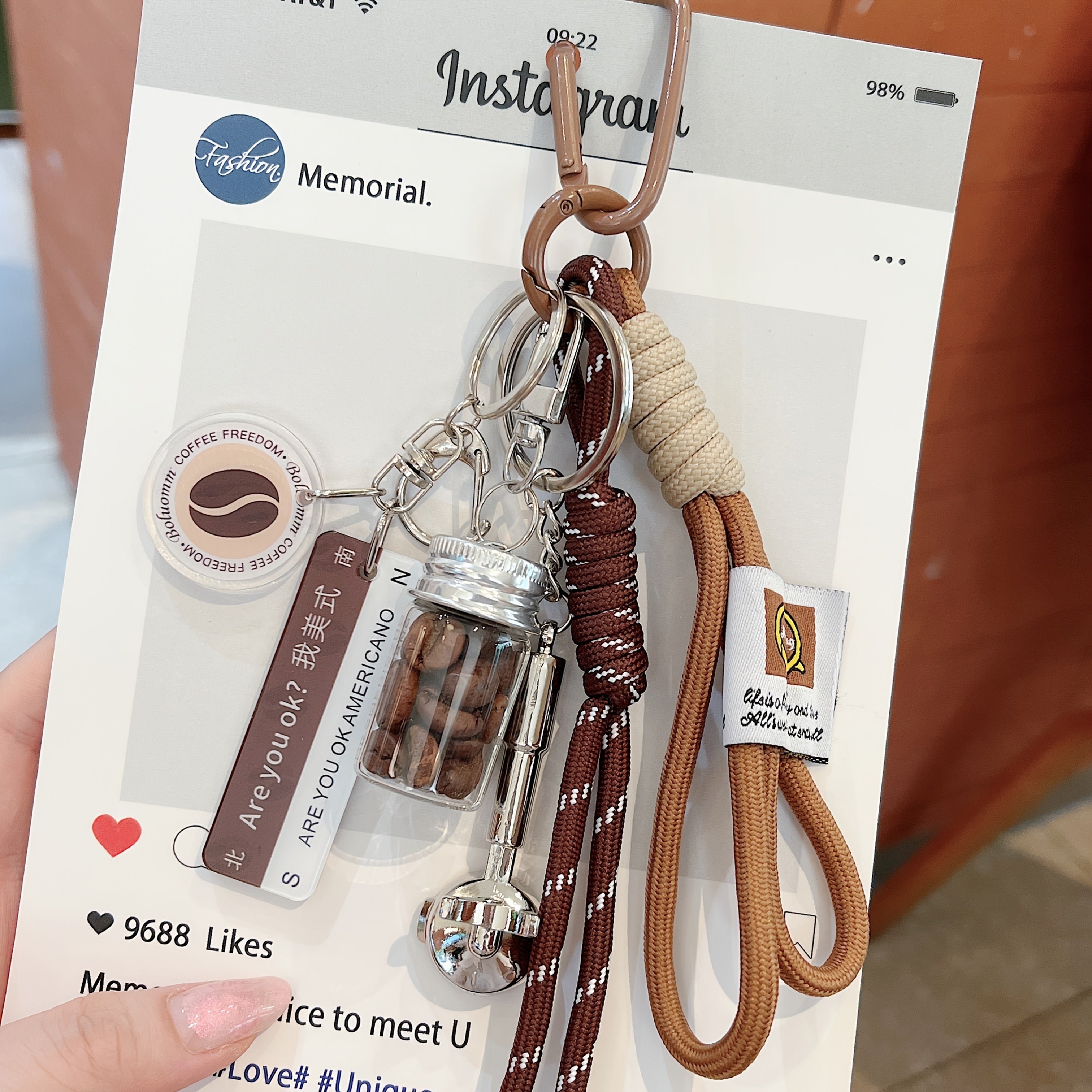 Multicolor Two-Tone Bag Charms Keychain